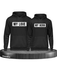 My Love My Hero Hoodies in schwarz