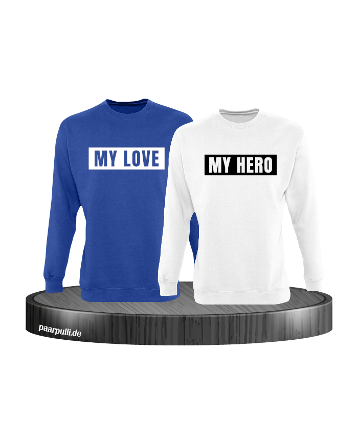 My Love und My Hero Partnerlook Sweatshirts