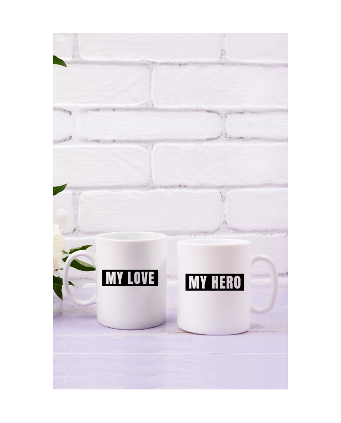 My Love und my Hero Tassen-Set