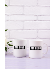 My Love und my Hero Tassen-Set