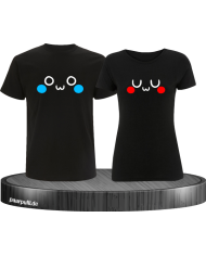 OwO UwU niedliche Gesichter als Partnerlook T-Shirts