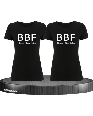 BBF T-Shirt Set - Blonde Best Friend & Brunette Best Friend schwarz weiß