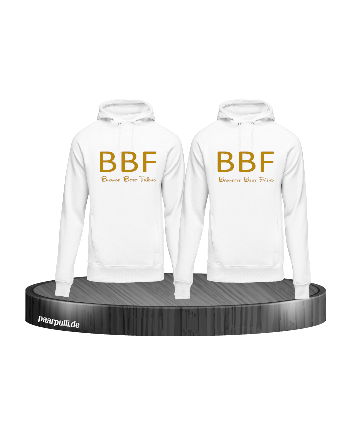 BBF Pullover Set - Blonde & Brunette Beste Freunde Pullover weiß gold