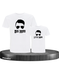 Vater&Sohn Family Shirt Set mit Big Man und little man weiß
