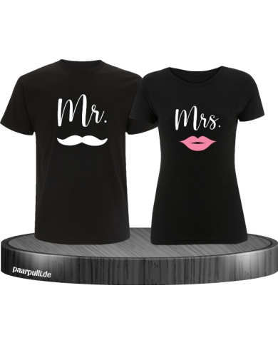 Mr und Mrs Partner T-Shirt schwarz