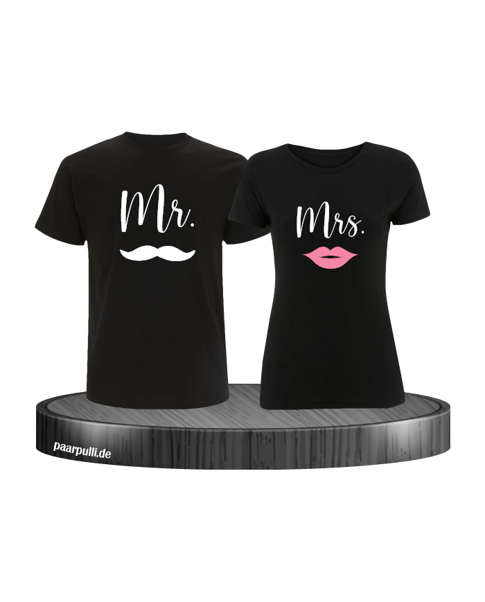 Mr und Mrs Partner T-Shirt schwarz