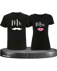Mr und Mrs T-Shirt Design im Partnerlook als Set für Pärchen