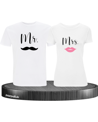 Mr und Mrs Partner T-Shirt weiß