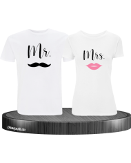 Mr und Mrs Partner T-Shirt weiß