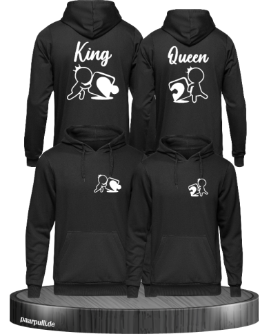 King Queen Puzzle Hoodies in schwarz