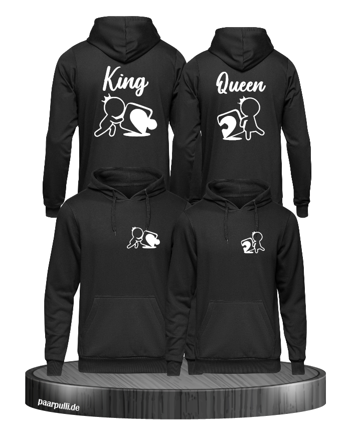 King Queen Puzzle Hoodies in schwarz