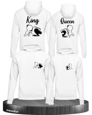 King Queen Puzzle Hoodies in weiß