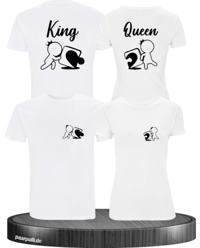 King Queen Puzzle Shirts in weiß King Queen Puzzle Shirts in weiß