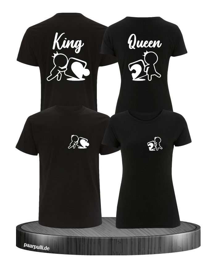 King Queen Puzzle Shirts in schwarz