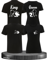 King Queen Puzzle Shirts in schwarz