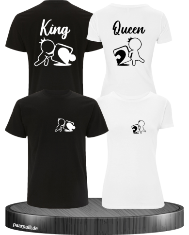 King Queen Puzzle Shirts in schwarz-weiß