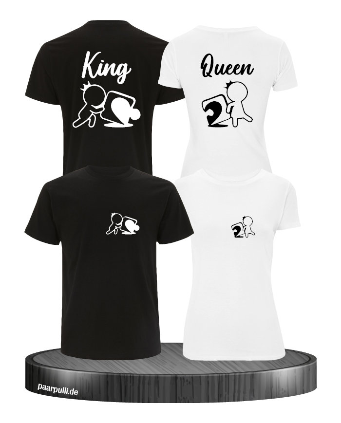 King Queen Puzzle Shirts in schwarz-weiß