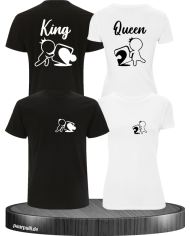 King Queen Puzzle Shirts in schwarz-weiß