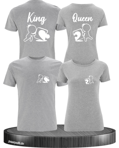 King Queen Puzzle Shirts in grau
