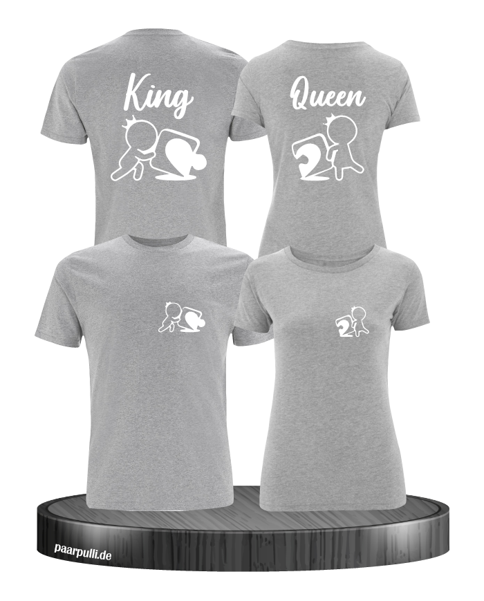 King Queen Puzzle Shirts in grau
