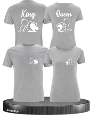 King Queen Puzzle Shirts in grau