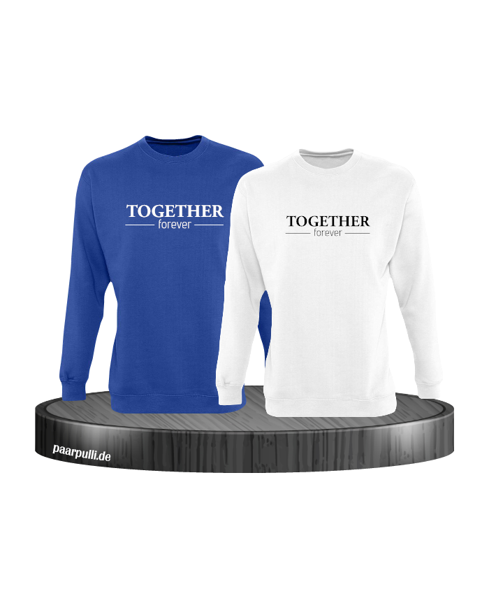 Together Forever Partnerlook Sweatshirts in blau-weiß