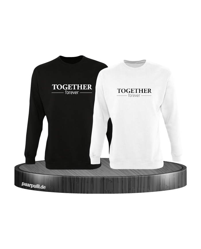 Together Forever Partnerlook Sweatshirts in schwarz-weiß