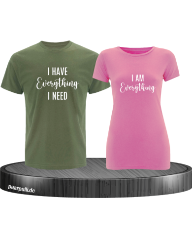 I have everything i need Partner T-Shirts in grün-rosa I have everything i need Partner T-Shirts in grün-rosa