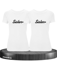 Sister Herz Shirts weiß