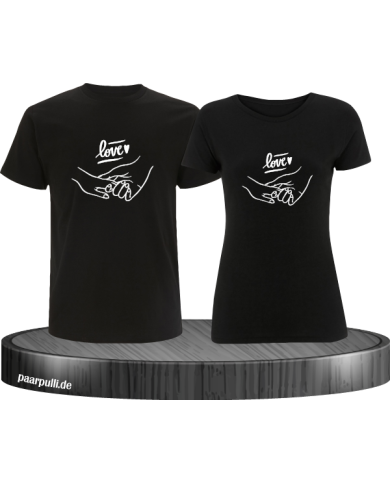 Love haltende Hände Shirt schwarz Love haltende Hände Shirt schwarz