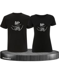 Love haltende Hände Shirt schwarz