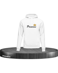 Princess goldene Krone Hoodie weiß
