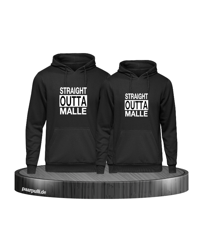 Straight Outta Malle Kapuzenpullover schwarz