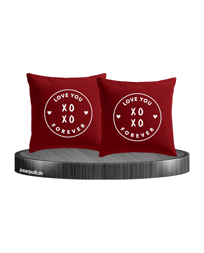 Love You XOXO Forever Kissen rot