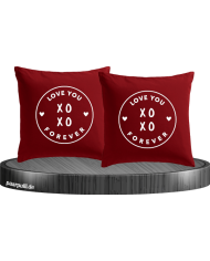 Love You XOXO Forever Kissen rot