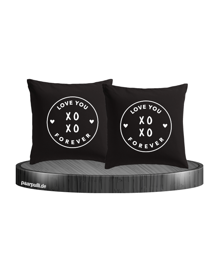 Love You XOXO Forever Kissen schwarz