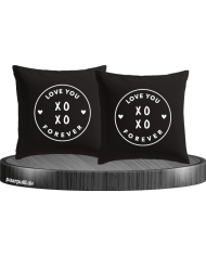Love You XOXO Forever Kissen schwarz
