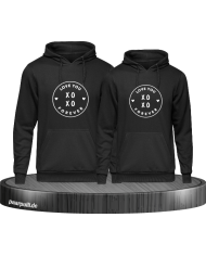 Hoodie - Set "Love you XOXO forever" - "Hugs and Kisses" Aufdruck im modernem Stil