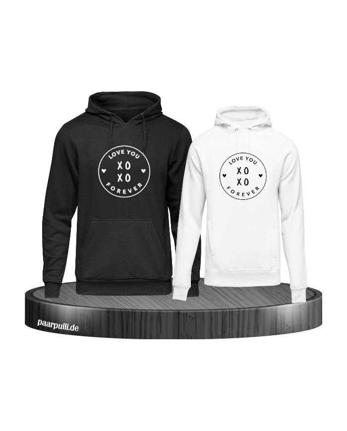 Hoodie - Set "Love you XOXO forever" - "Hugs and Kisses" Aufdruck im modernem Stil