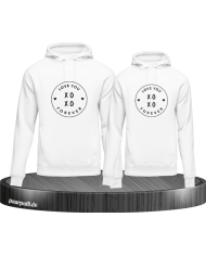 Hoodie - Set "Love you XOXO forever" - "Hugs and Kisses" Aufdruck im modernem Stil