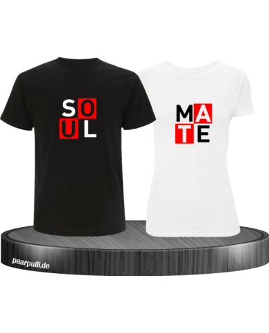 Soul Mate Kasten rot Pärchen T-Shirt Set für Seelenverwandte