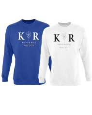 Sweater Couple Set - mit Wunschname und Datum im edlen Stil