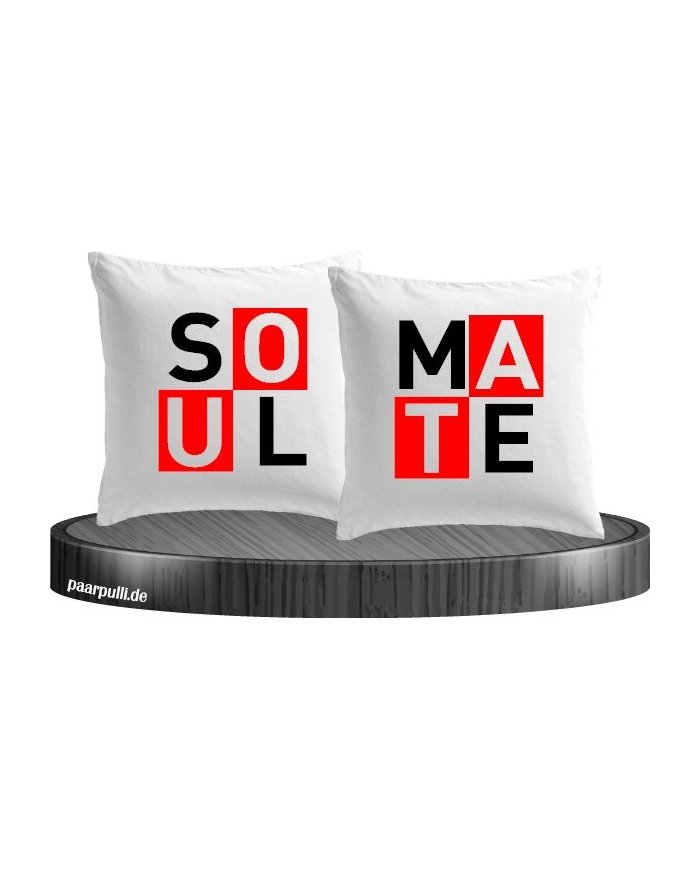 "Soulmate" - "Seelenverwandte" Partnerlook Kissenbezüge Set