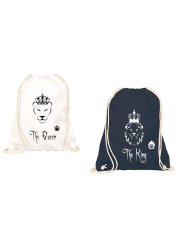 Turnbeutel Set mit King und Queen und einem Löwen Design