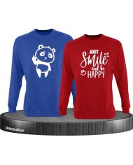 Just Smile and be Happy blau rot