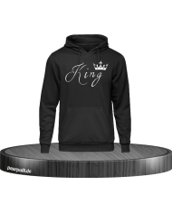 King mit kursiver Schrift Hoodie in Größe S