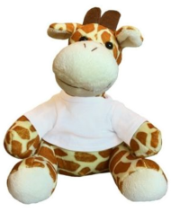 Happy B-Day Stofftier rot bedruckt