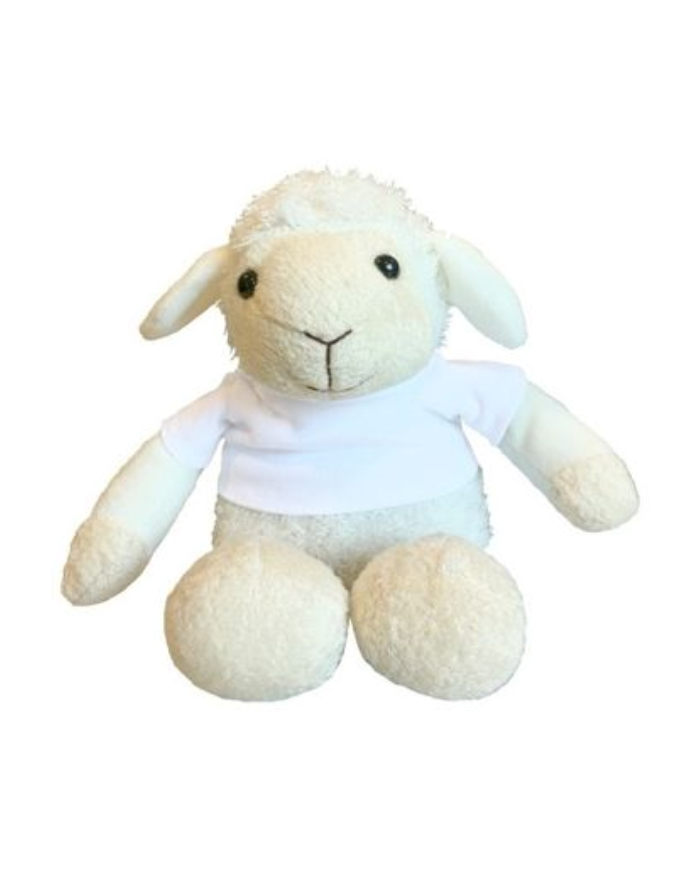 Kuscheltier mit Wunschname und Herzen