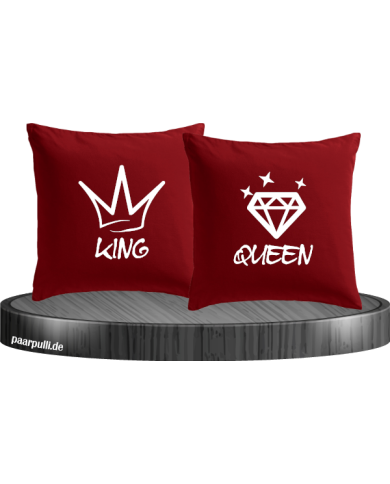 King Queen Graffiti Kissen-Set in Rot Set King Queen Graffiti Kissen-Set in Rot Set