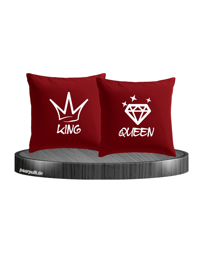 King Queen Graffiti Kissen-Set in Rot Set